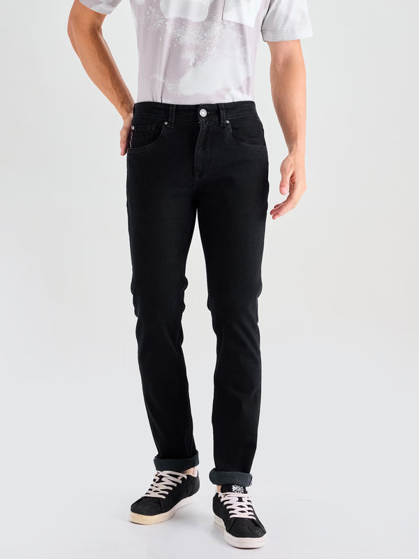 Black Straight Fit Stretch Jeans