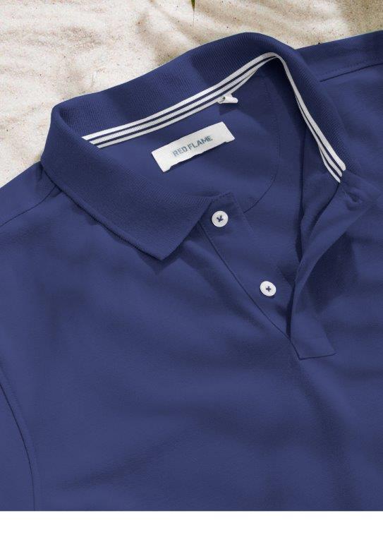 Navy Solid Short Sleeve Casual Polo T-Shirt