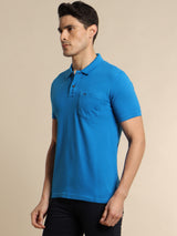 Royal Blue Solid Polo T-Shirt