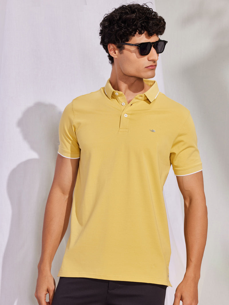 Yellow Solid Polo T-Shirt