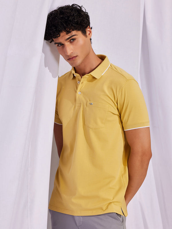 Yellow Solid Polo T-Shirt
