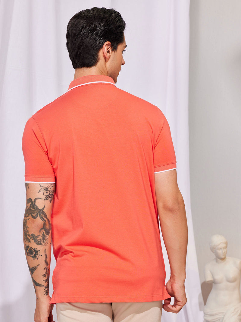 Orange Stretch Polo T-Shirt