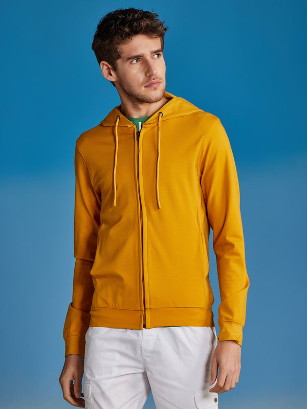 Yellow 4-Way Stretch Hooded Sweatshirt