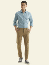 Khaki Solid 4-Way Stretch Ultra Slim Fit Trouser