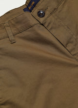 Khaki Solid Stretch Slim Fit Trouser