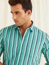 Green Striped Shirt