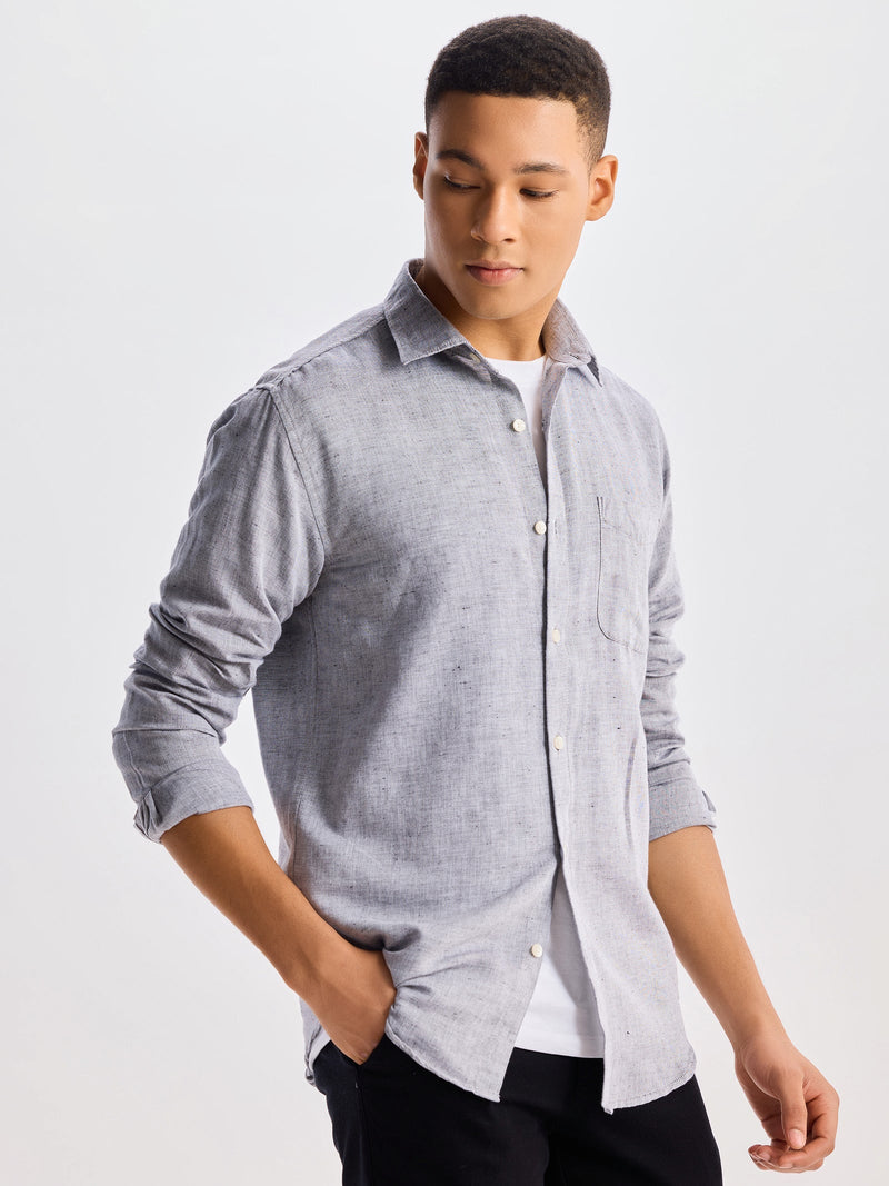 Light Grey Linen Casual Shirt