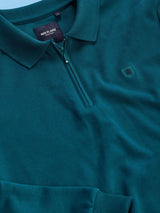 Green Zipped Polo Sweatshirt