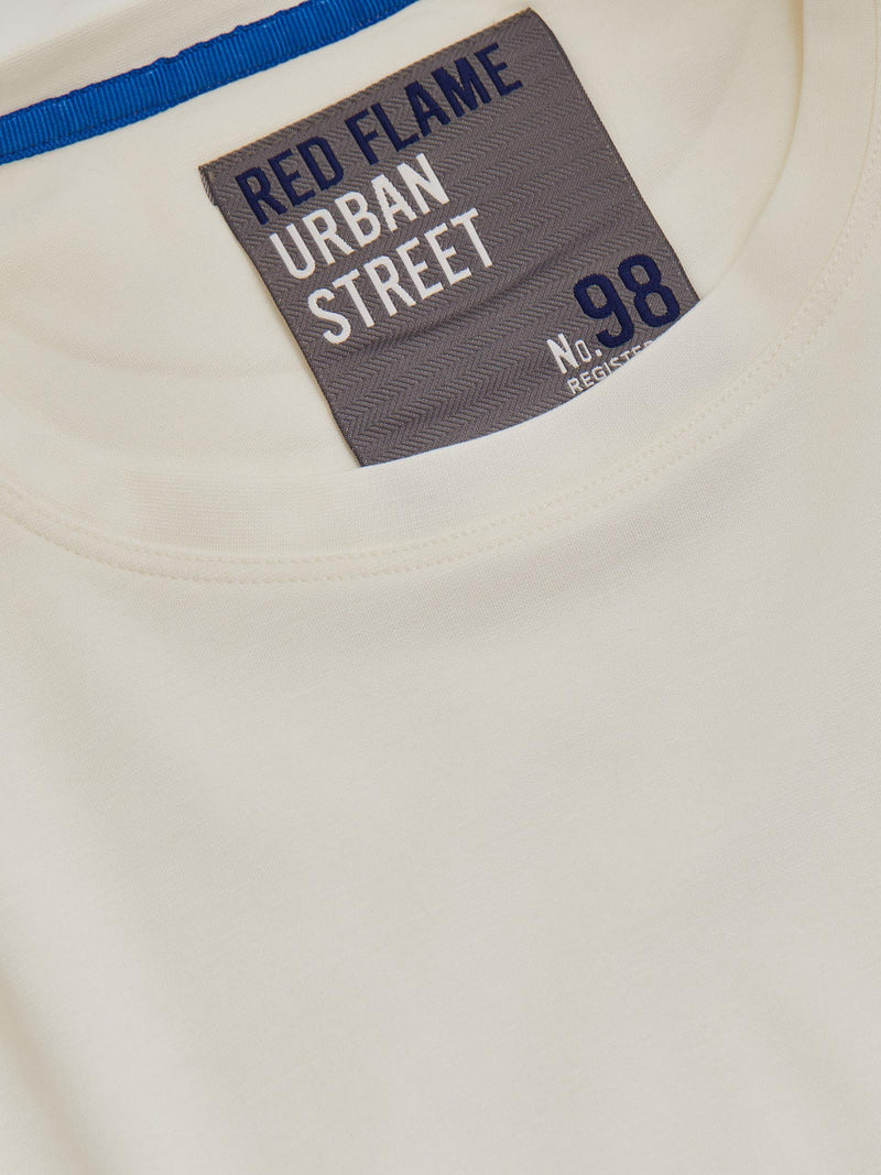 White Chest Print Stretch T-Shirt