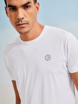 White Solid Stretch T-Shirt