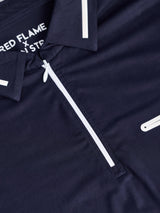 Navy Printed Polo T-Shirt