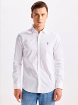 White Stretch Plain Street Wear Shirt