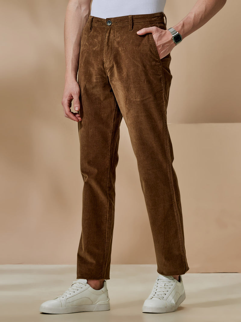 Brown Corduroy Stretch Relax Fit Trouser