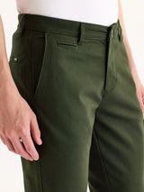 Olive Stretch Slim Fit Trouser
