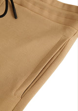 Cream Textured 4-Way Stretch Track Pant