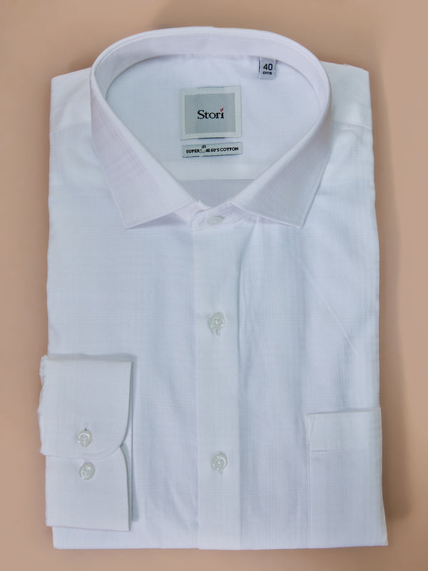 White Wrinkle Resistant Dobby Formal Shirt