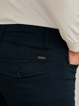 Navy Blue Solid Stretch Cargo Trouser