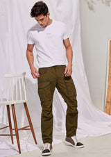 Brown Stretch Relax Fit Cargo Trouser
