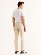 Cream Stretch Slim Fit Trouser