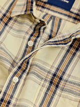 Cream Checked Linen Shirt