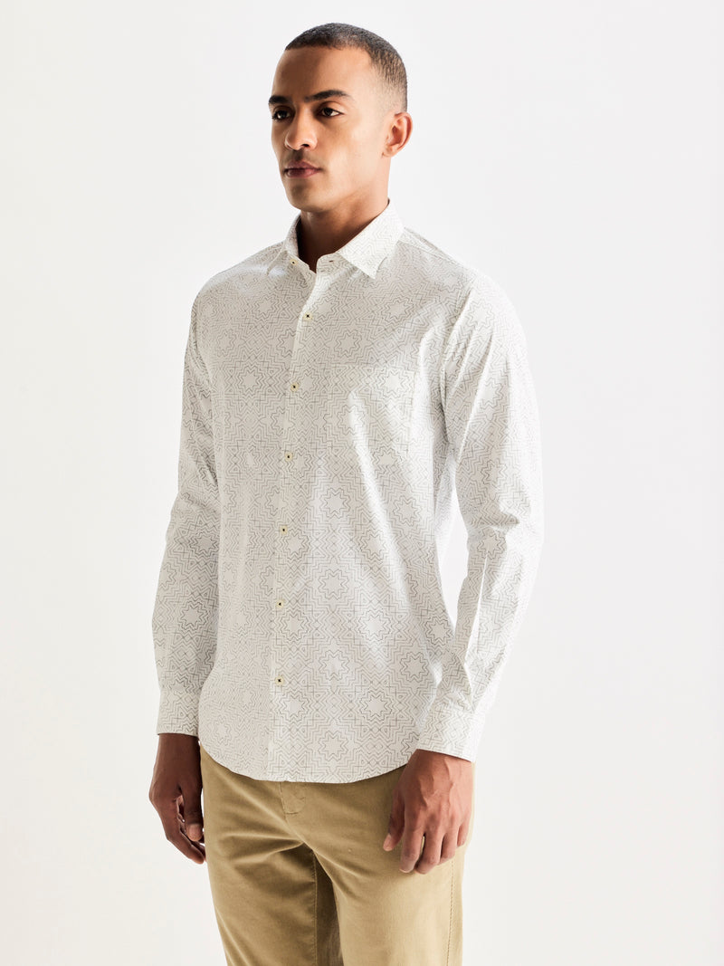 White Printed Shirt