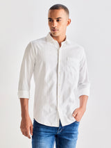 White Pure Cotton Solid Shirt