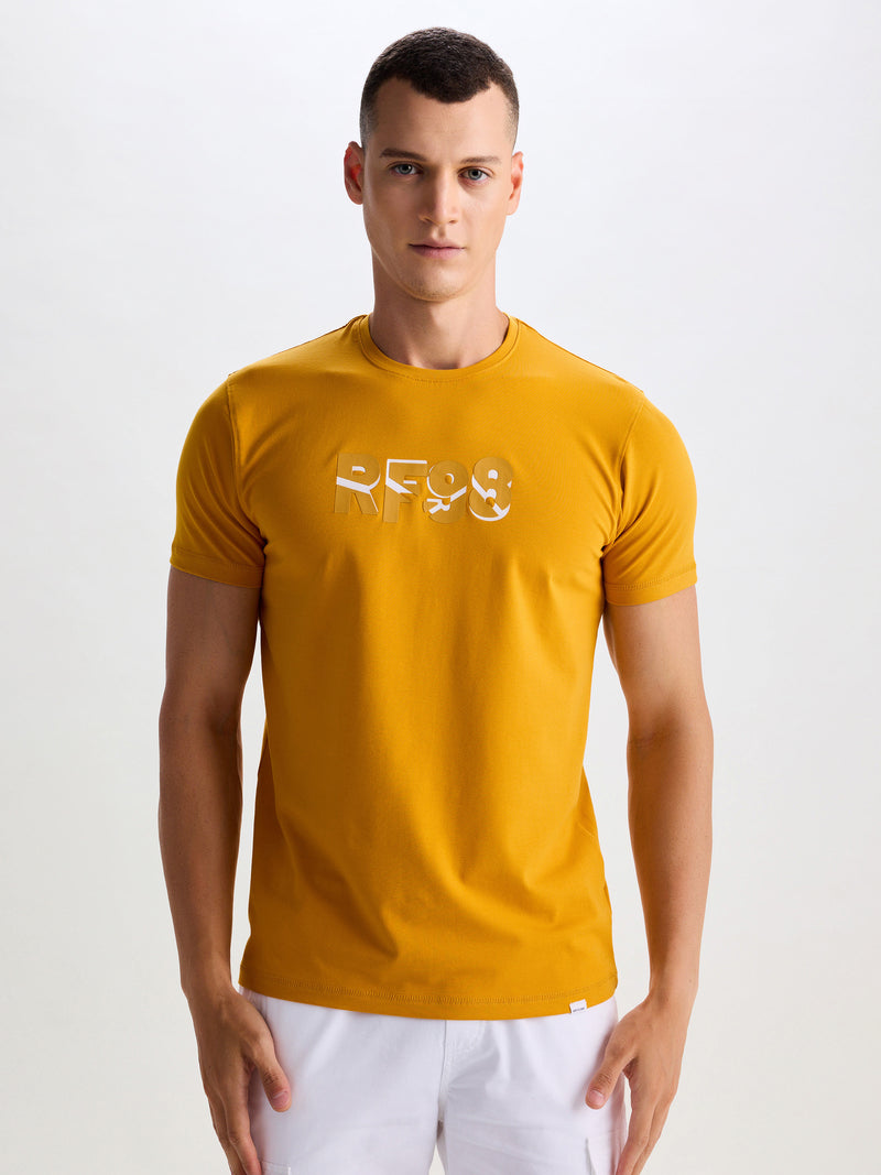 Yellow Stretch Printed T-Shirt