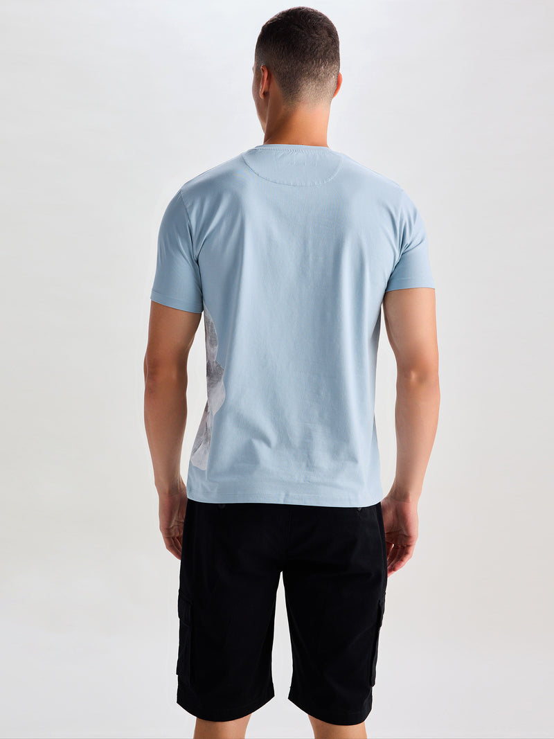 Sky Blue Supima Cotton Stretch T-Shirt