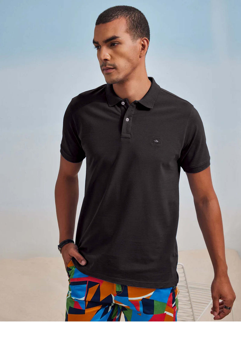 Black Solid Short Sleeve Casual T-Shirt