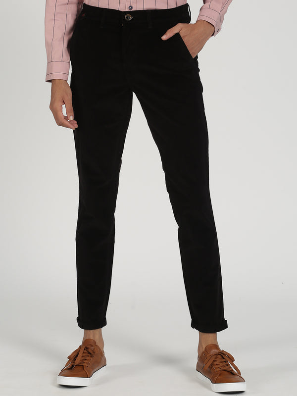 Black Plain Lean Fit Trouser