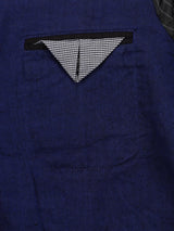 Navy Solid Linen Casual Blazer