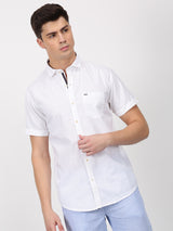 White Plain Short Sleeve Casual Shirt