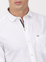 White Solid Short Sleeve Casual Shirt