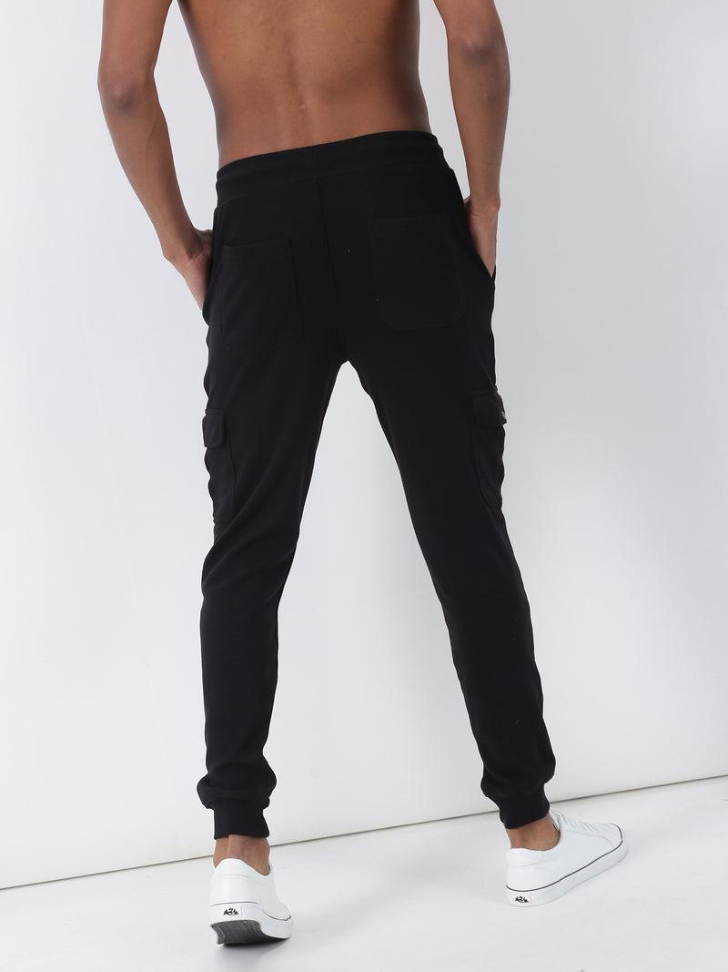Cargo Pants Men Solid Color Black Loose Casual Jogger Pocket Elastic waist  Ankle Length Trousers at Rs 2908.99/piece, Men Cargo Pant
