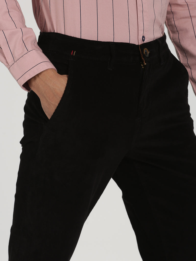 Black Corduroy Slim Fit Trouser