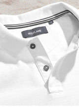 White Solid Short Sleeve Casual Polo T-Shirt