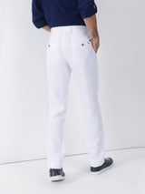 White Solid Slim Fit Trouser