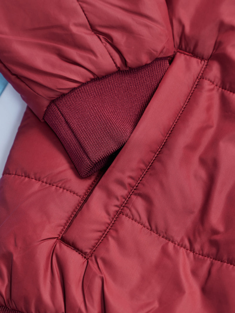 Red Quilted Packable Jacket