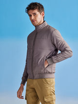 Grey Quilted Packable Jacket