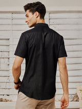 Black Silky Denim Shirt