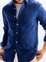 Dark Blue Pure Linen Shirt