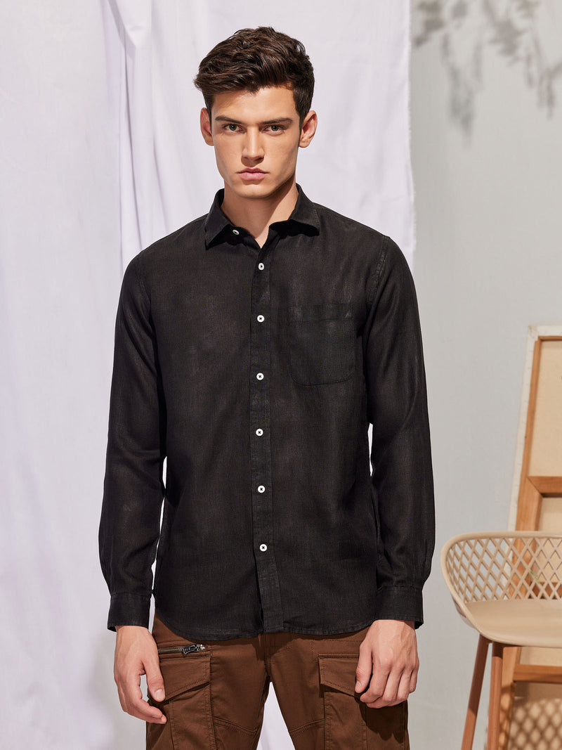 Black Royal Linen Shirt