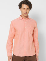 Orange Solid Casual Shirt