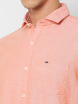 Orange Solid Casual Shirt
