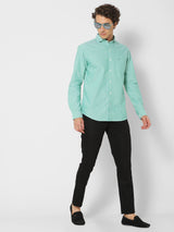 Green Solid Casual Shirt
