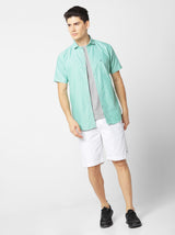 Green Plain Casual Shirt