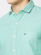 Green Plain Casual Shirt
