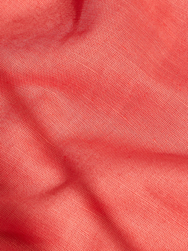 Pink Solid Linen Kurta