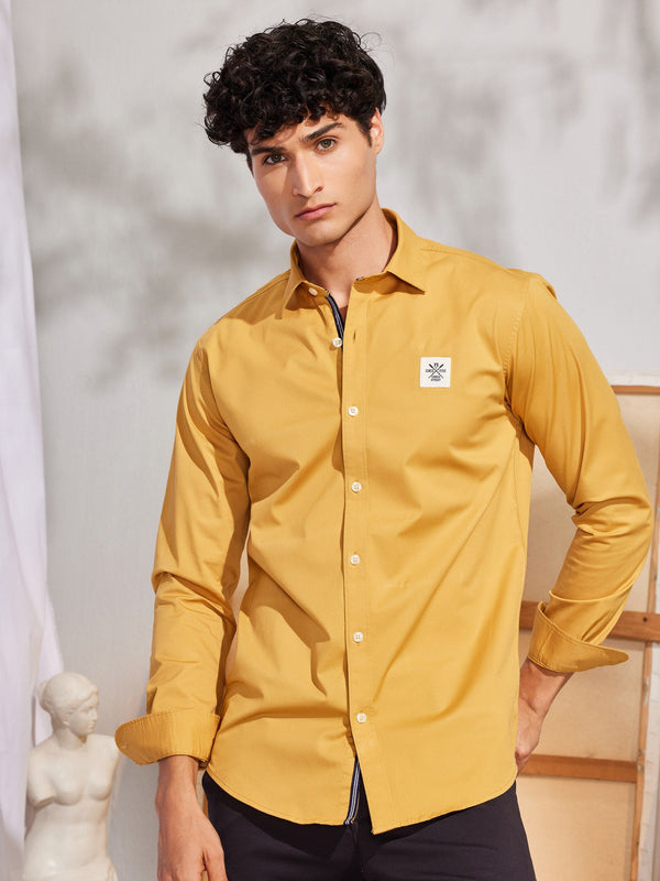 Yellow Stretch Twill Shirt