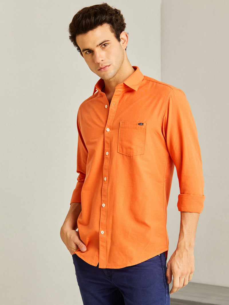Orange Solid Shirt